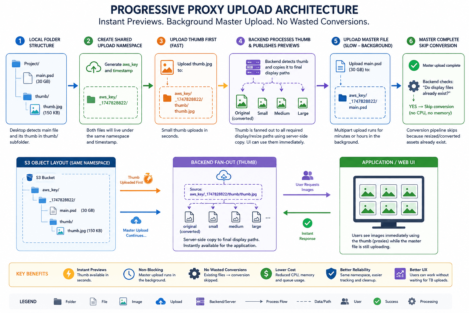 How We Built a Progressive Proxy Upload Architecture for Multi‑GB PSD & RAW Files